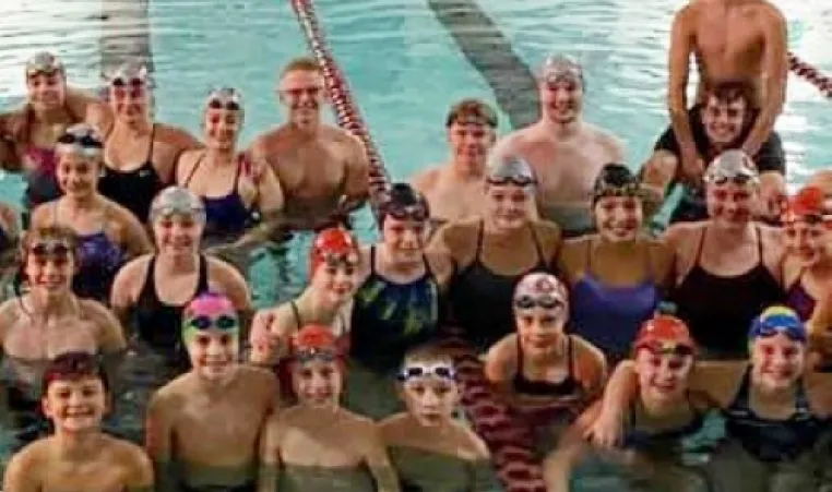 DCY swimmers during the midnight season kickoff practice