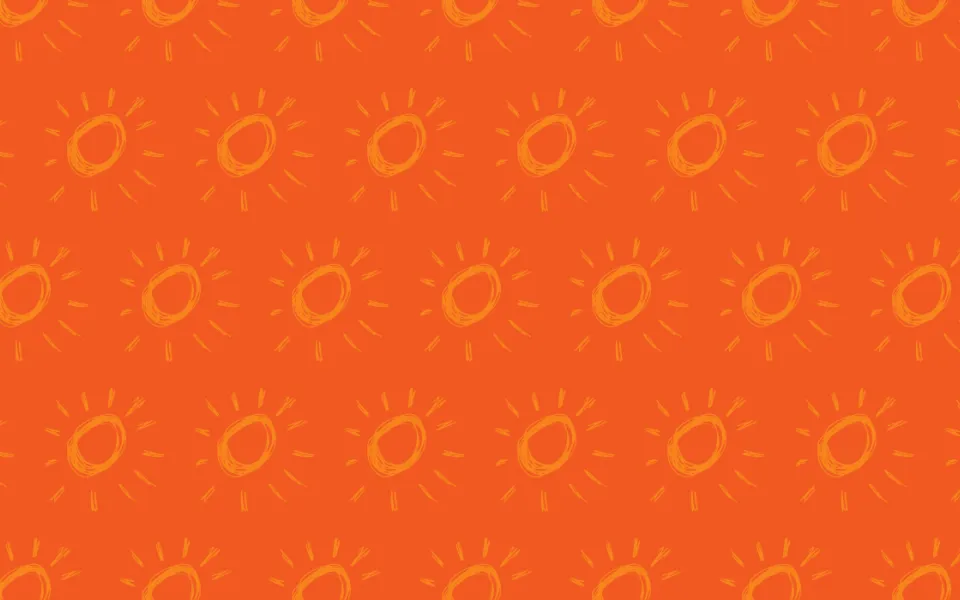 Orange background with yellow sun