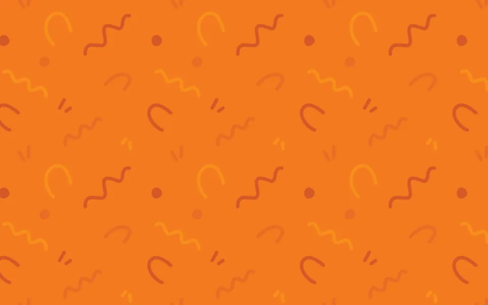 Orange background with random and abstract lines