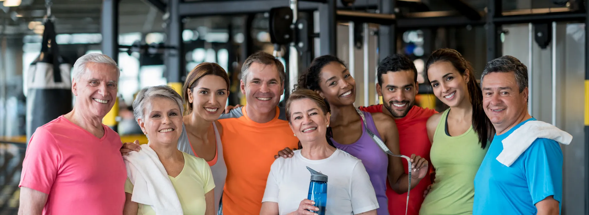 group of adults at the gym